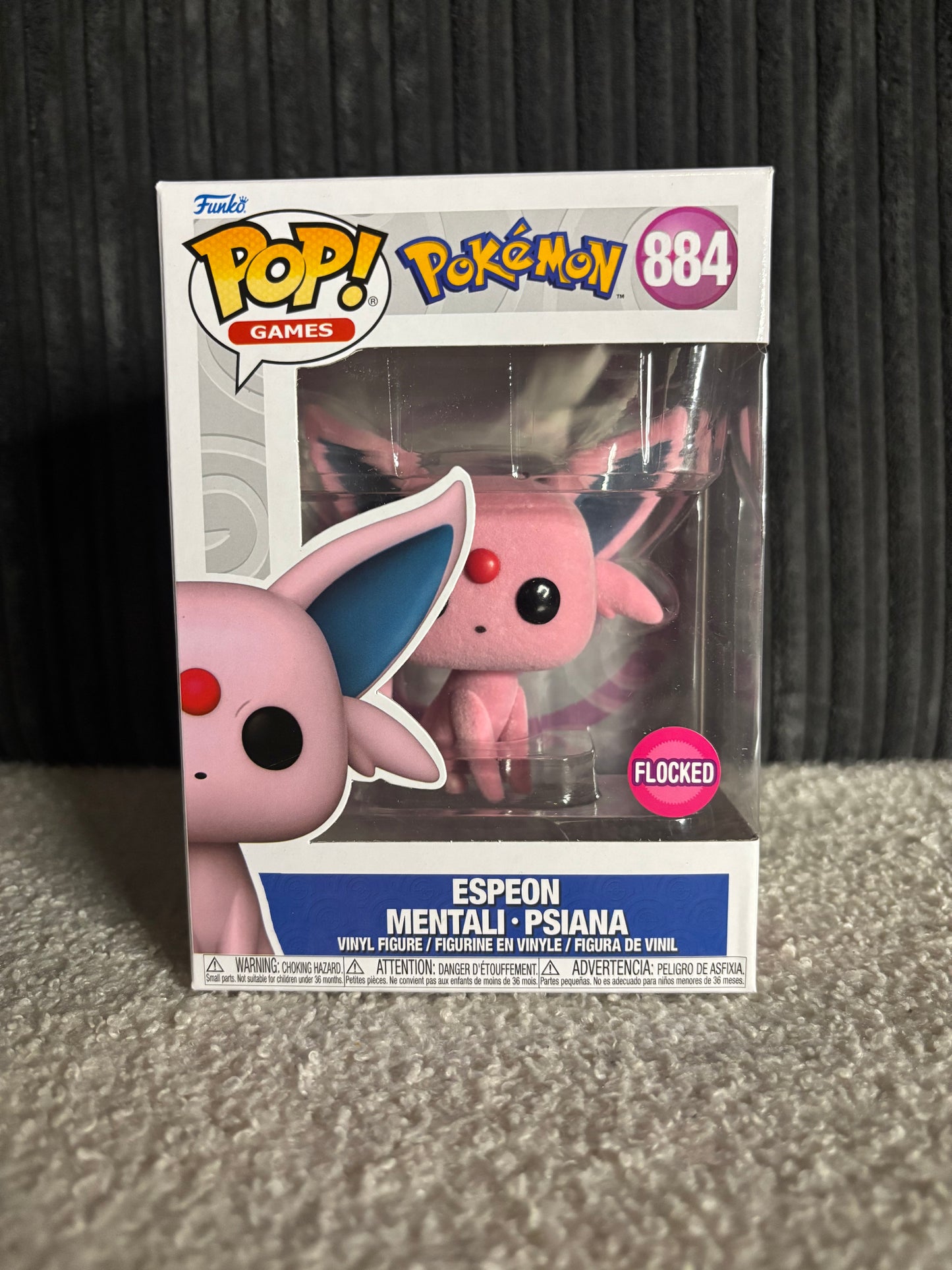 Funko Pop! Games – Espeon #884 (Pokémon Series – Flocked Edition)