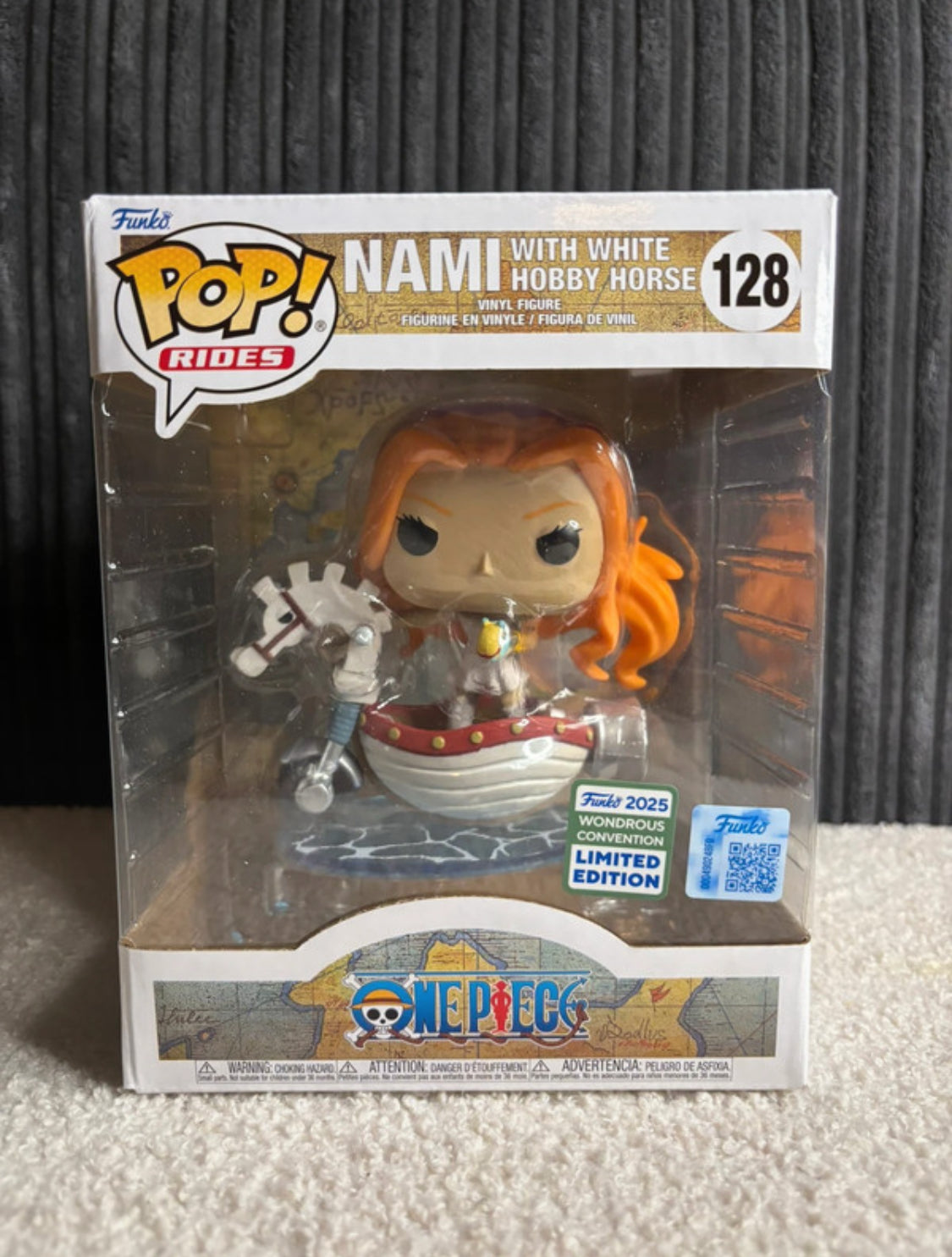 Funko Pop! Rides – Nami with White Hobby Horse #128 (One Piece Series – 2025 Wondrous Convention Limited Edition)