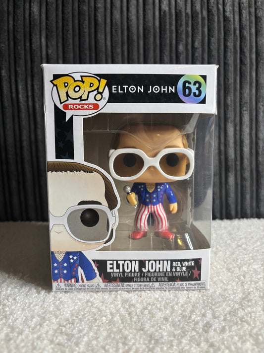 Funko Pop! Rocks – Elton John #63 – Red, White & Blue Edition