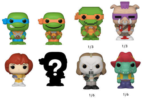 Bitty Pop! Teenage Mutant Ninja Turtles – 4‑Pack (Leonardo, Michelangelo, April O’Neil + Mystery)