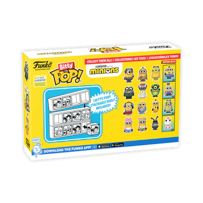 Bitty Pop! Minions – 4‑Pack (Bride Kevin, Frankenbob, Creature Mel + Mystery)